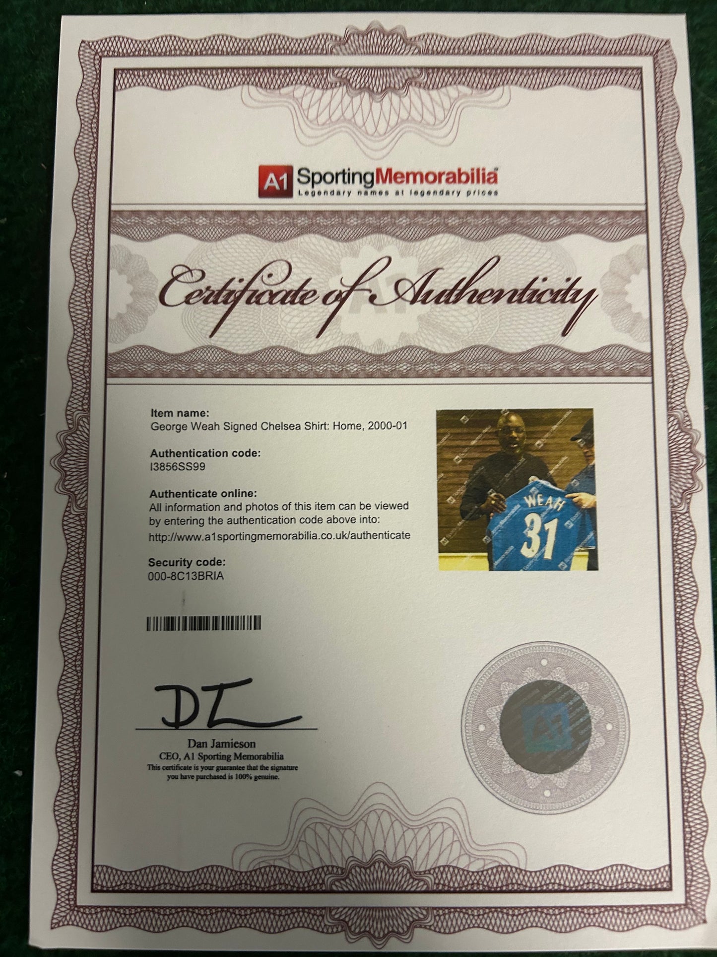 Weah - Chelsea Framed Jersey