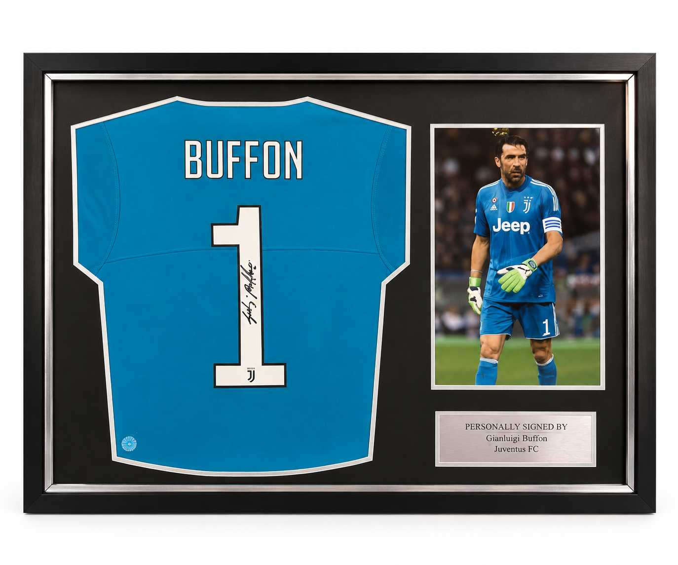 Buffon Signed Juventus Shirt. Elite Frame
