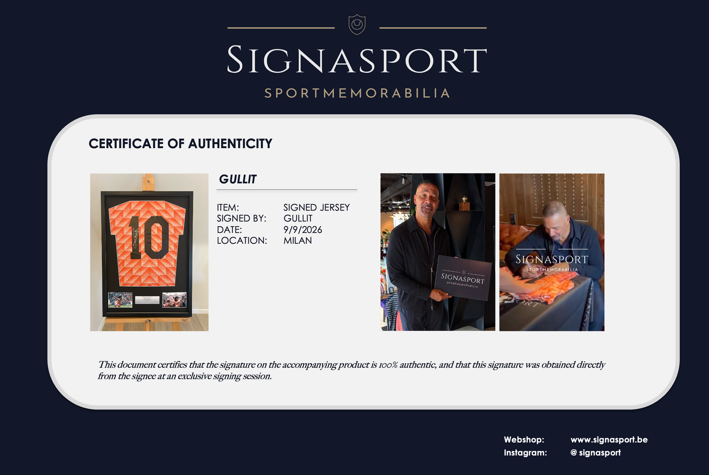 Ruud Gullit Signed The Netherlands Football Shirt. Deluxe Frame