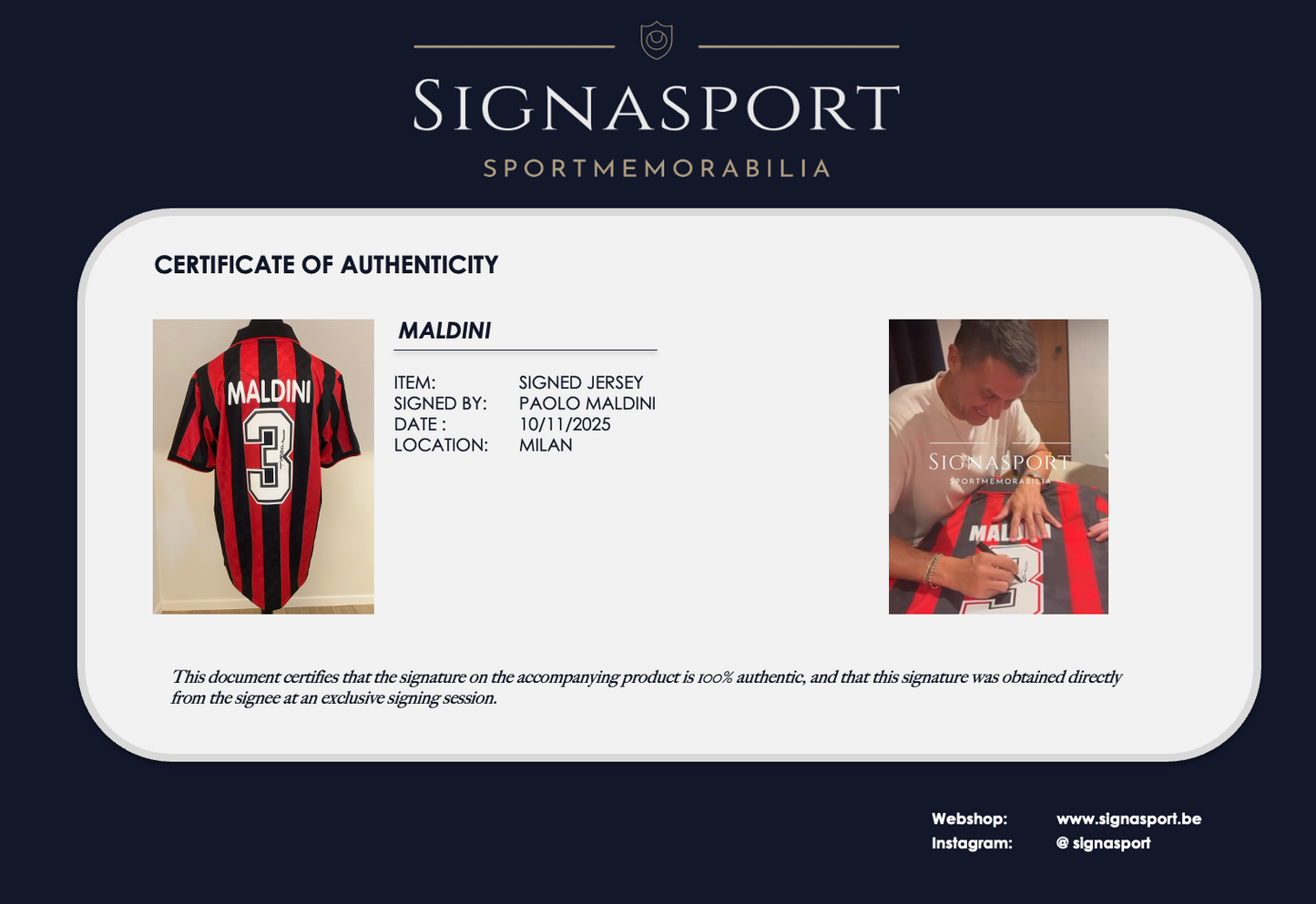Maldini Signed AC Milan Football Shirt. Deluxe Frame