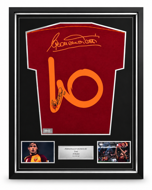 Totti Signed AS Roma Limited Edition Football Shirt. Elite Frame