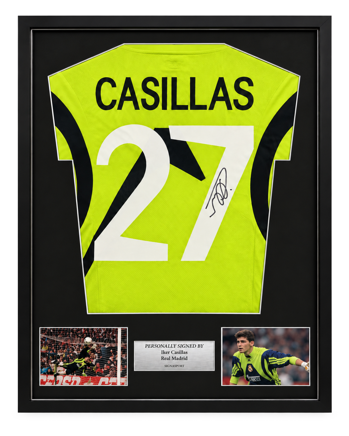 Casillas Signed Real Madrid Shirt. Deluxe Frame
