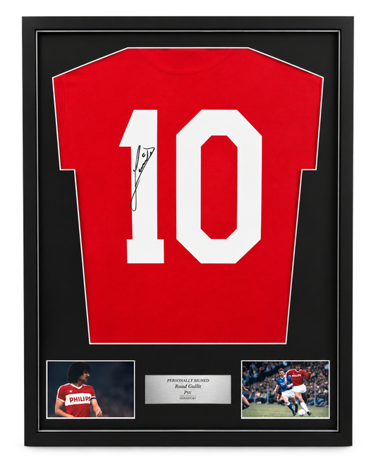 Ruud Gullit Signed PSV Football Shirt. Deluxe frame