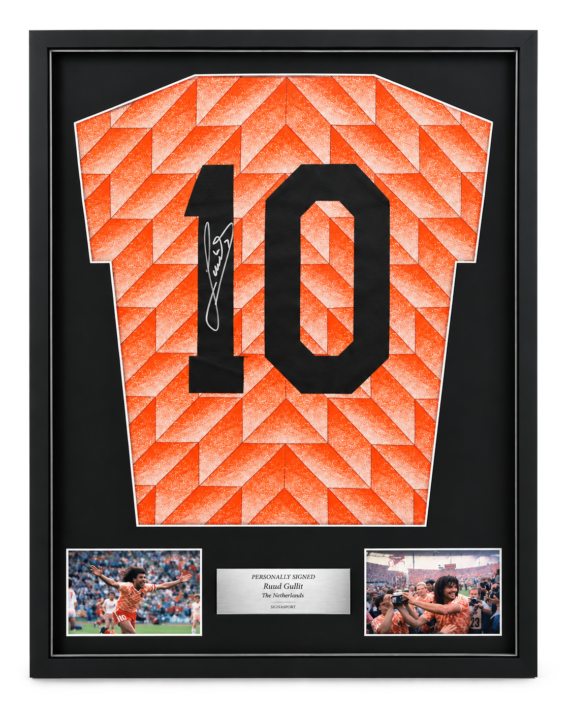 Ruud Gullit Signed The Netherlands Football Shirt. Deluxe Frame