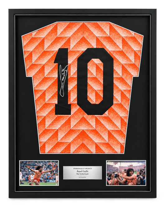 Ruud Gullit Signed The Netherlands Football Shirt. Deluxe Frame