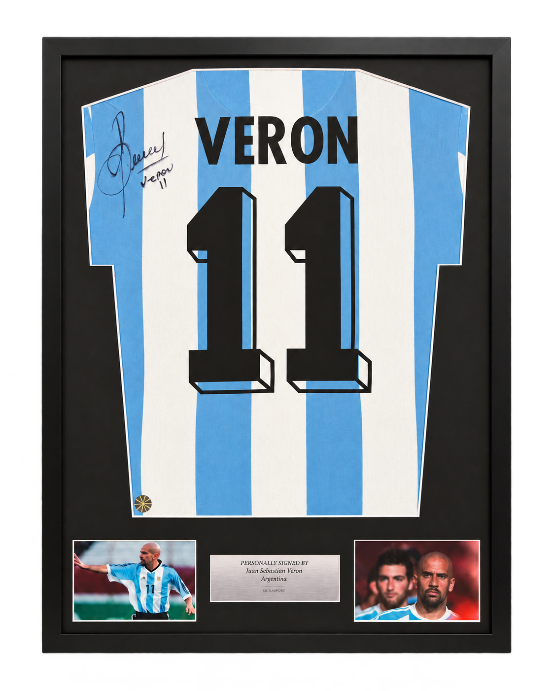 Juan Sebastián Verón – Argentina Signed & Framed Shirt